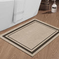 chakme Bathroom Rugs Mat 36x24, Ultra Thin Non Slip Bath Mat Large Quick Dry Absorbent Bath Mat for Bathroom Floor, (Light Beige, 36"x24")
