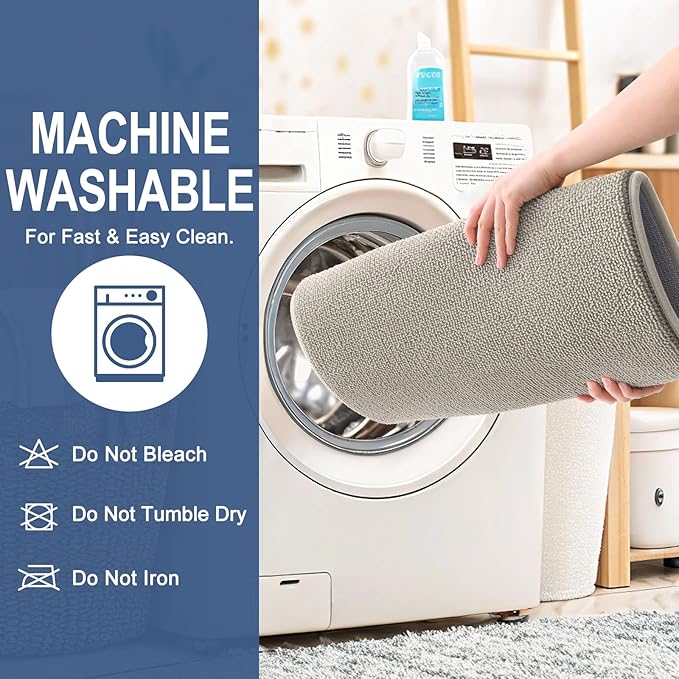 OLANLY Thick Memory Foam Bathroom Runner Rugs 47x17, Extra Soft Absorbent Long Bath Rug, Quick Dry, Non-Slip, Machine Washable Bath Mat for Bathroom, Tub and Shower, Home Decor Accessories, Warm Taupe
