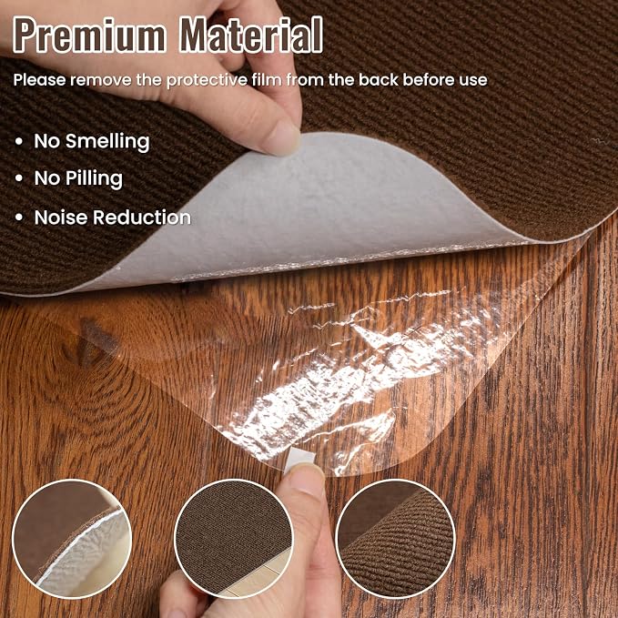 Sycoodeal Office Chair Mat for Hardwood Floor,Slip Resistant Floor Mat for Office Computer Gaming Chair,Heavy Duty Floor Protector for Rolling Chairs,Easy to Clean,Coffee(36"x48")