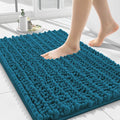 Smiry Bathroom Rugs Mat 24x16, Extra Soft Absorbent Chenille Bath Rugs, Non Slip Rubber Backing Machine Washable Quick Dry Bath Mats for Bathroom Floor, Tub, Shower, Home Accessories, Peacock Blue
