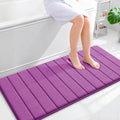 OLANLY Memory Foam Bath Mat 47x24, Super Soft Absorbent Bathroom Rugs, Quick Dry, Machine Washable Shower Floor Rugs, Bathmat Carpet, Bathroom Home Decor Accessories, Purple