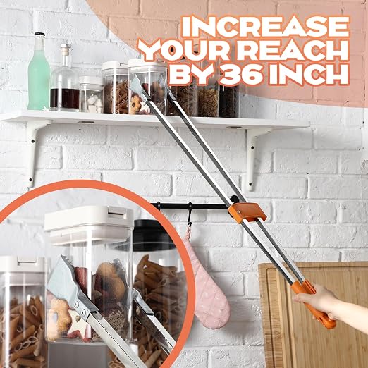 4 Pack 36" Reacher Grabber Tool Lightweight Litter Pick up Sticks Aluminum Rustproof Trash Grabber Garbage Picker Grabber Garden Leaf Cleaning Trash Tong Reaching Assist Tool for Elderly