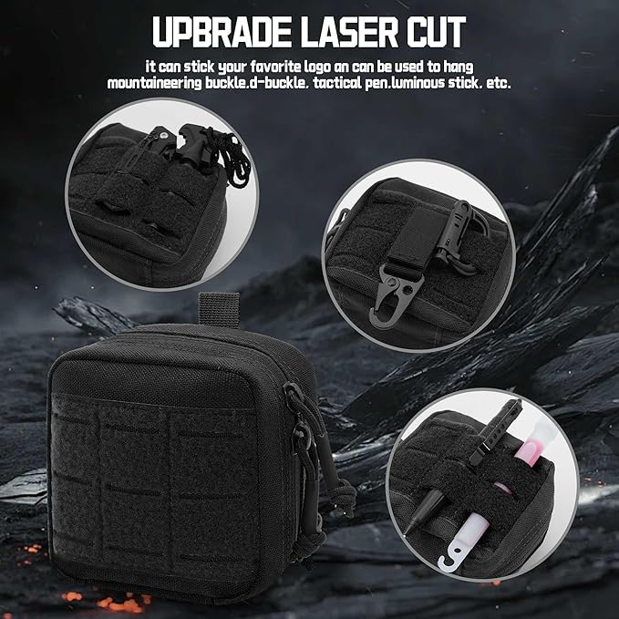 2 Pack Small Admin Pouch, 1000D Tactical Molle Mini Tool EDC Waist Belt Pouches Bag for Vest Backpack