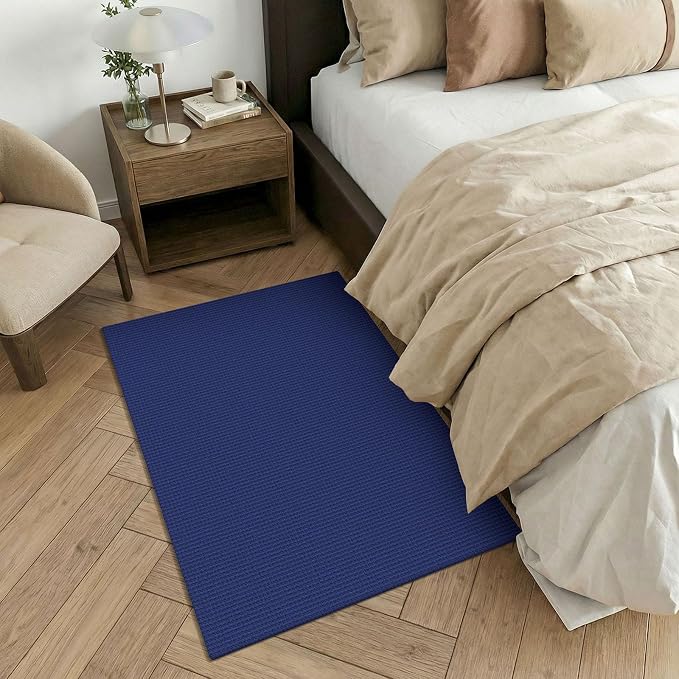KOZYFLY Washable 3x4 Entry Area Rug, Braided Throw Rugs for Entryway, Non Slip Door Mat Indoor Outdoor Entrance, Front Porch Foyer Carpet for Kitchen, mudroom, Bathroom, Royal Blue/Navy