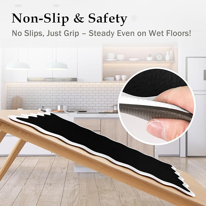 Arenarug Scalloped Black White Kitchen Mats Rugs Sets of 2 Cushioned Anti Fatigue Floor Mat Waterproof Kitchen Rugs Non Slip Foam Comfort Standing Mat for Sink Laundry