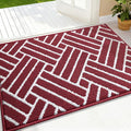OLANLY Indoor Door Mat, 36x24 Inch, Dirt Resistant and Absorbent, Non-Slip Rubber Backing Floor Mats, Easy Clean Low-Profile Doormat for Entryway, Front Door, and Inside Entrance, Burgundy