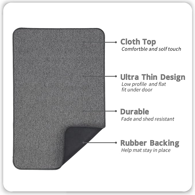 Bosap Bathroom Rugs Set 2 Pieces,Thin Bathroom Mats,Toilet Rugs,Quick Dry,Non-Slip,Machine Washable,Low Pile,Absorbent Bath Mats,Shower,Sink,Home Decor Accessories.Dark Grey,1'5"x2'3"+1'8"x2" U Shape