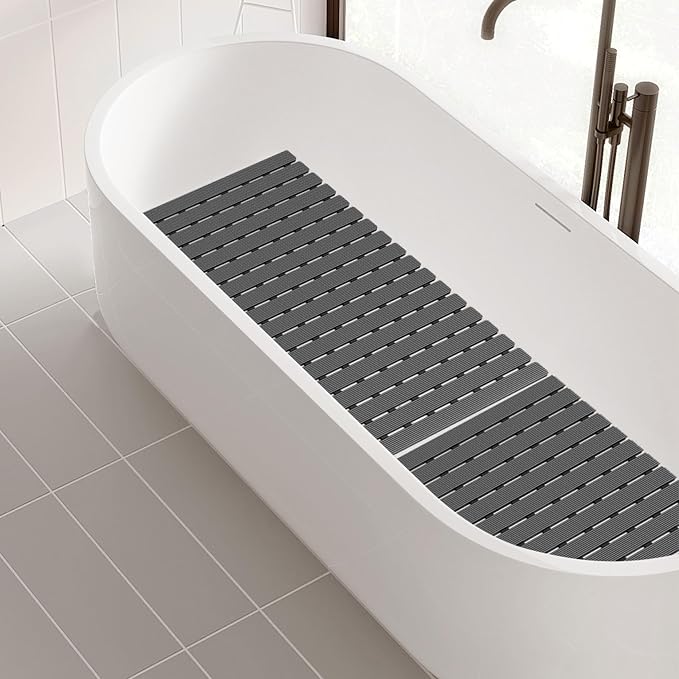 MBOSS Bathtub Mat Non Slip,Super Soft Bath Mat for Tub 24 X 24 Inch,Shower Mat with Suction Cups and Drain Holes,Non Slip Bathtub Mat for Elderly