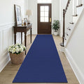 KOZYFLY Cotton Runners Rugs for Hallway 3x10, Wide Washable Runner Rug, Woven Non Slip Kitchen Runner, Braided Entryway Rug, Floor Carpet for Entry, Aisle, Hall, Royal Blue/Navy