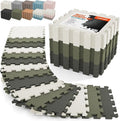 AIRHOP 18 PCS Gym Floor Mat, EVA Foam Puzzle Gym Mat, High-Density Interlocking Foam Floor Tiles for Home Gym, Play Workout Garage Kitchen Flooring 12.6"x12.6"x0.4"