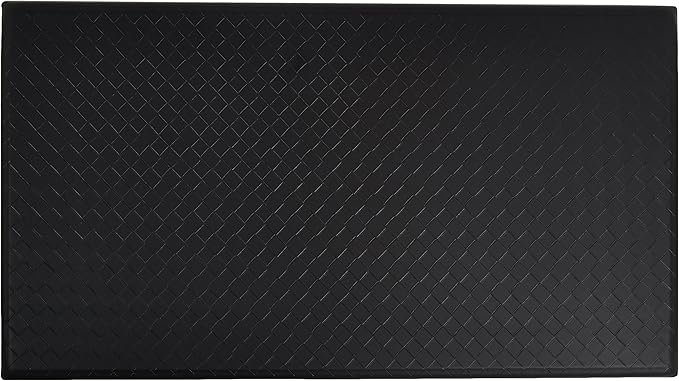 Amazon Basics Anti-Fatigue Standing Mat, Non-Slip, Cushioned Comfort Mat for Home, Office and Kitchen, 20" x 36" x 0.6", Black, 1-Pack