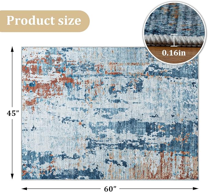 Office Chair Mat for Hardwood Floor, 60"x45" Easy Glide Computer Chair Mat Protector for Rolling Chair Under Desk Rug Nonslip Backing, Machine Wash