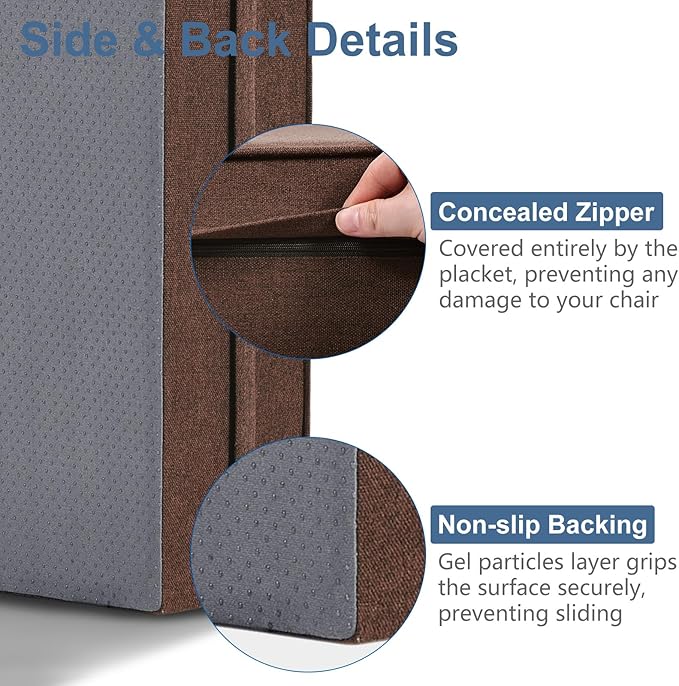 Shinnwa Gel Memory Foam Recliner Cushion for Elderly, Extra Large Seat Cushion, Dual-Layer Foam Chair Pad for Couch, Armchair, Wicker Chairs, Floor, 20 × 20 × 5in, Caramel