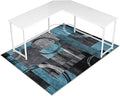 Office Chair Mat for Hardwood Floor&Tile Floor,48"X 60" Heavy Duty Desk Chair Mat for Hard Floors,Under Desk Rug for Rolling Computer Chair,Anti Slip,Low Pile Carpet Floor-Geo Blue Gray
