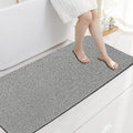 godehone Shower Mats Non Slip Without Suction Cups, PVC Loofah Bathroom Mats, Loofah Mats for Shower and Bathroom, Quick Drying, 17.1× 59 Inch, Grey