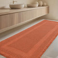 IM HOME Extra Large Waffle Bath Mat, Boho Bathroom Rugs Absorbent Non Slip, Ultra Soft Bathroom Mat, Machine Washable Knit Bath Rugs with Tassels for Bathroom,Bedroom,Kitchen,Tub,5'x2', Burnt Orange