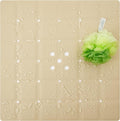 Webos Shower Mat for Textured Surface：Silicone Non Slip Shower Mat Without Suction Cups Foldable - Square Bath Mat for Reglazed Tub Textured Shower Floor (Beige, 21x21)