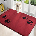 PURRUGS Dirt Trapping Door Mat 34" x 59", Non-Skid/Slip Machine Washable Microfiber Entrance Rug, Shoes Scraper, Dog Doormat, Super Absorbent Floor Mat for Muddy Wet Shoes and Paws, Red
