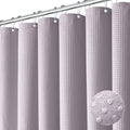 Dynamene Stall Shower Curtain - 60 inch Waffle Weave Heavy Duty Thick Fabric Shower Curtains for Bathroom, Weighted Hotel Spa Luxury Cloth Bath Curtain Set with 10 Plastic Hooks, 60x72, Lavender