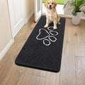 Smiry Dog Door Mat for Muddy Paws, Absorbent Dirt Trapper Non Slip Quick Dry Washable Chenille Mat for Mud Dogs, Entry Rug for Indoor and Outdoor (45x27 Inches, Black and White)