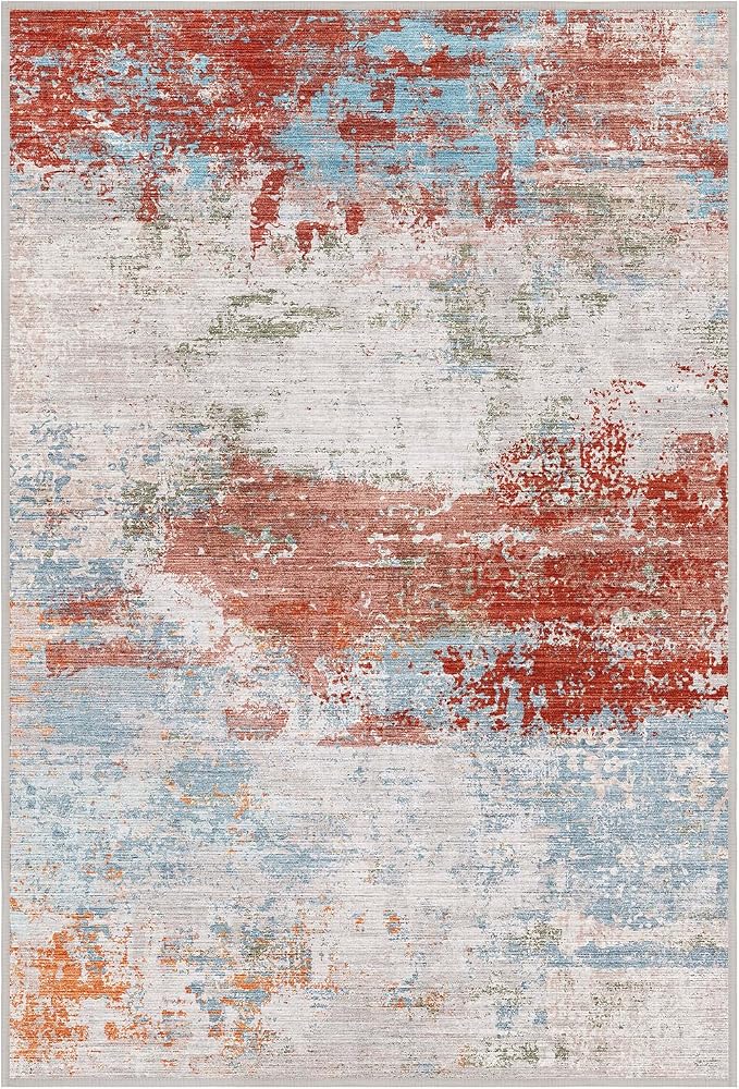 40"x50" Modern Abstract Office Chair Rug, Easy to Clean Computer Chair Rug, Under Desk Rugs for Home Office, Desk Rugs for Rolling Chairs, Floor Mat for Hardwood Floors, Desks Carpet for Tile Floor