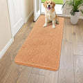 Smiry Dog Door Mat for Muddy Paws 47x24, Absorbent Dirt Trapper, Non-Slip Washable Chenille Entryway Rug for Inside Floor, Orange, Classic Solid