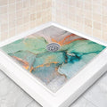 Square Shower Mat Non Slip: 36 x 36 Inch Extra Large Shower Mats with Drain Hole in Middle - PVC Loofah Anti Slip Shower Floor Matt for Inside Shower