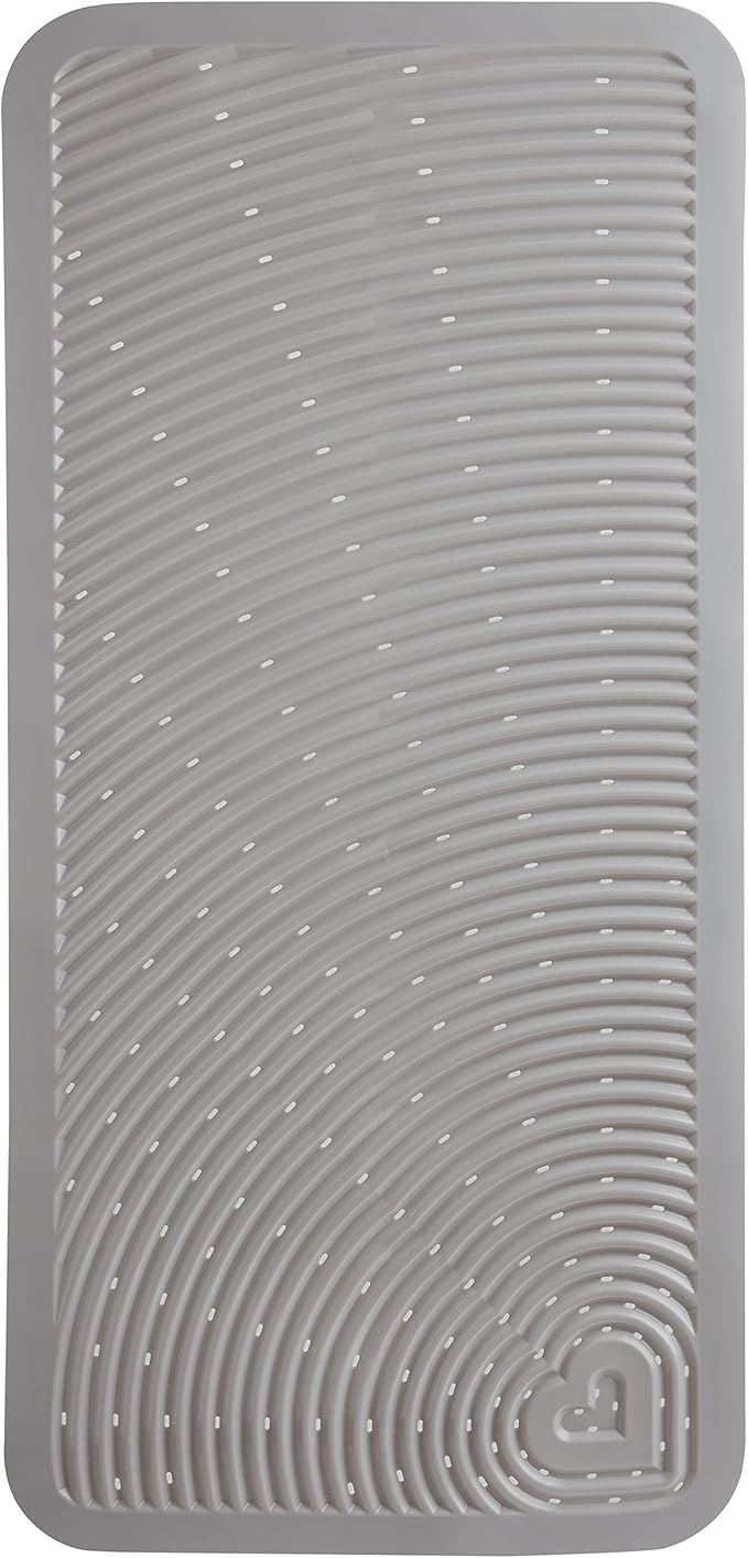 Munchkin Soft Spot Baby Bath Mat for Tub and Super Scoop Hanging Bath Toy Storage with Quick Drying Mesh, Grey