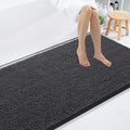 Smiry Luxury Chenille Bathroom Rugs 59x35, Extra Soft and Absorbent Shaggy Bath Mat, Machine Washable, Non-Slip Plush Carpet Runner for Tub, Shower, and Floor, Home Decor Accessories, Charcoal Grey