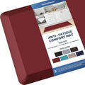 KitchenClouds Kitchen Mat Cushioned Anti Fatigue Kitchen Rug 0.8inch Water Resistant Non Slip Kitchen Rugs and Mats Standing Desk Mat Comfort Floor Mats for Kitchen Sink Office (17.3"x39",Red)
