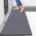 Mattitude Kitchen Mat 2PCS Kitchen Rugs Cushioned Anti-Fatigue Rug Waterproof Standing Desk Mat Kitchen Mats for Floor Kitchen Rug Set for Kitchen, Sink, Office 17.3"×30"+17.3"×59"-0.47inch Light Grey