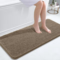 OLANLY Bathroom Runner Rugs 47x20, Extra Soft Absorbent Chenille Bath Rugs, Rubber Backing Quick Dry, Machine Washable Long Bath Mats for Bathroom Floor, Tub and Shower, Home Decor Accessories, Tan