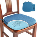 SINOSSO 6 Pack Memory Foam Chair Cushions for Dining Chairs, Friendly Woven Fabric 16" U-Shape Comfortable Kitchen Chair Pads, Removable Slip Resistant Seat Cushions (Set of 6, Blue)