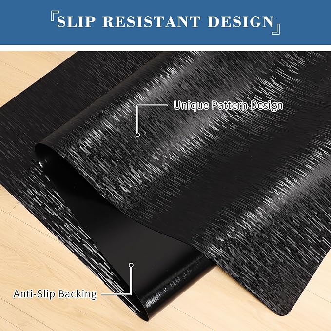 Chair Mat for Hard Floor, TYDLE 36"x48" Office Chair Mat for Hardwood Floor, Vinyl Mat for Gaming Chairs, Non-Slip Waterproof Floor Protector Rolling Computer Desk Mat for Home Office (Black)
