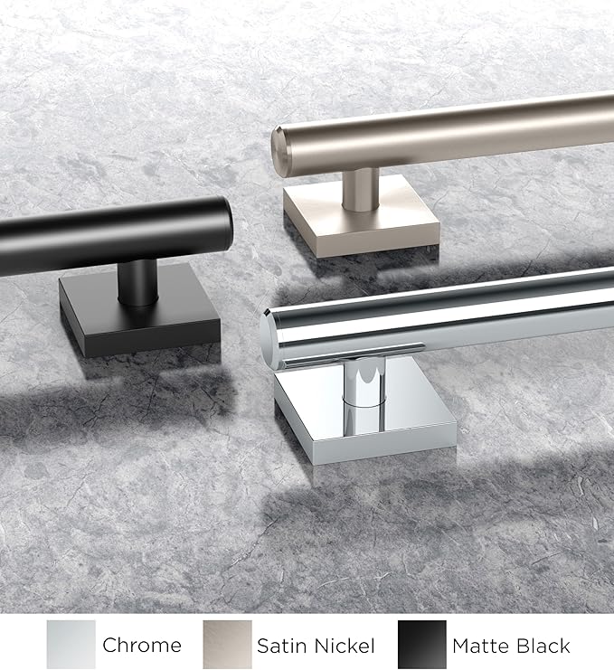 Gatco 940MX Elevate 12" L Grab Bar, Matte Black/ADA Compliant Stainless Steel Safety Grab Bar for Bathroom
