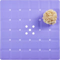 Webos Shower Mat for Textured Surface：Silicone Non Slip Shower Mat Without Suction Cups Foldable - Square Bath Mat for Reglazed Tub Textured Shower Floor (Purple, 21x21)