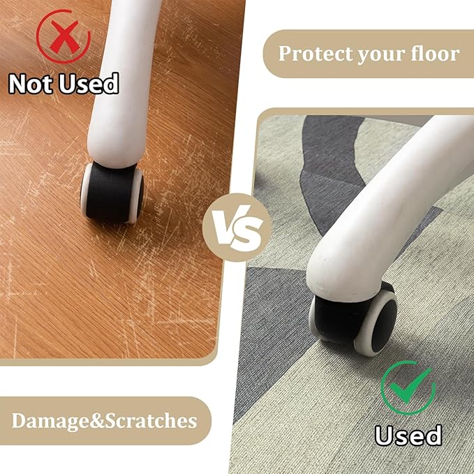 Office Chair Mat for Hardwood Floor, 60"x45" Easy Glide Computer Desk Mat Protector for Rolling Chair Under Desk Rug Nonslip Backing, Machine Wash, (Modern)