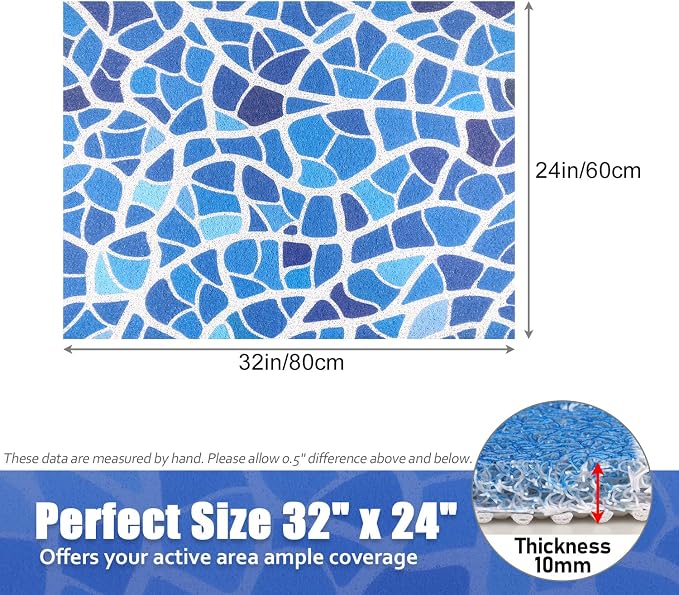 Shower Mat Bathtub Mat Non-Slip: 24x32 Inch, Soft Comfort Bath Mat with Drainage Holes, PVC Loofah Massage Bathmat for Shower, Tub, Bathroom, Wet Areas, Quick Drying