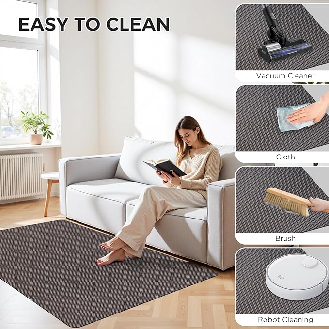 Sycoodeal Chair Mat,36" x 55" Office Chair Mat for Hardwood and Tile Floor, Heavy Duty Floor Protector for Rolling Chairs,Non-Slip,Computer Mat for Home Office(Coffee)