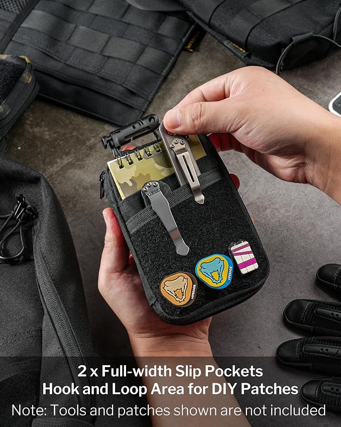 VIPERADE VE26 EDC Pouch Organizer with 11 Compartments, Small Tool Pouch with DIY Patches Area, EDC Pocket Organizer for Mutitools