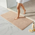 TYUU Beige Bathroom Rugs, Ultra Soft Bath Rugs Non Slip Washable, Super Absorbent Quick Dry Bath Mat with Rubber Backing for Bathroom Floor, Shower, or Sink, Beige 24" x 48"