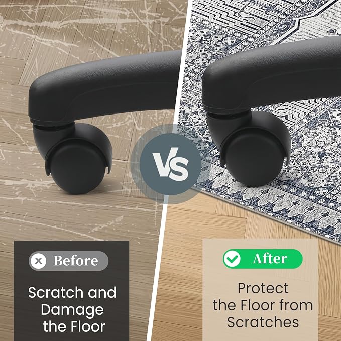 Office Chair Mat for Hardwood Floor & Tile Floor,36"X 48" Heavy Duty Desk Chair Mat for Hard Floors, Under Desk Rug for Rolling Computer Chair,Anti Slip,Low Pile Carpet Floor Protector-Grey