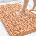 Smiry Bathroom Rugs Mat 30x20, Extra Soft Absorbent Chenille Bath Rugs, Non Slip Rubber Backing Machine Washable Quick Dry Bath Mats for Bathroom Floor, Tub, Shower, Home Decor Accessories, Peach