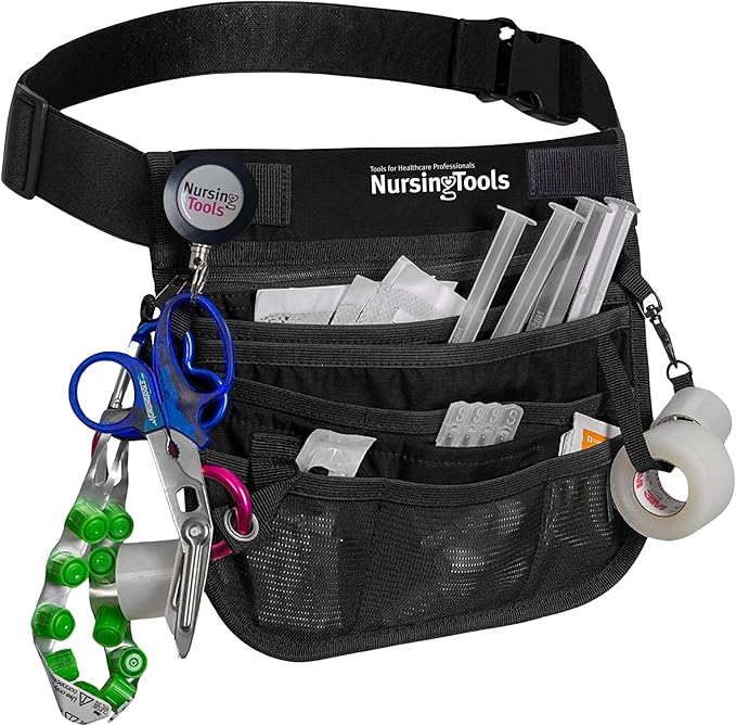 Kangapak Nurse Fanny Pack Multi Compartment Waist Organizer Tool Bag for Students, Practitioners & Medical Professionals