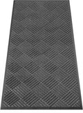 Indoor Outdoor Door Mat, 4’x 2' Doormat for Entryway, Rubber Backing Non Slip Front Door Mat Outside Entrance, Super Absorbent Commercial Floor Mat for Home Office, Gray