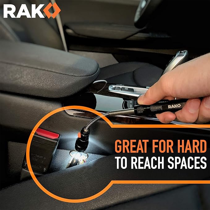 RAK Magnetic Pickup Tool Gifts for Men - Telescoping Magnet with LED Flashlight and 22 Inches Extendable Neck, Cool Gadgets Mechanic Tool, Holiday Gifts for Men, Dad, Husband, Grandpa, Handyman
