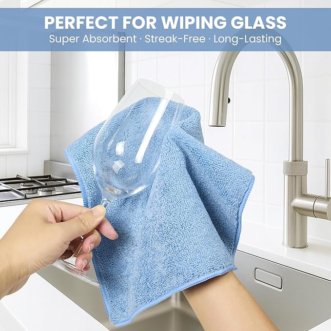 SIFANGKE Microfiber Cleaning Cloth, 34 Pack Assorted Color Cleaning Rags for Housekeeping, Colorful Reusable Microfiber Towels for Car, Kitchen, Bathroom and Household Cleaning Supplies, 11.8"X11.8"