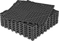 ToLanbbt Modular Interlocking Cushion 8P 11.8" x 11.8" Interlocking Rubber Floor Drain Holes Non-Slip Splicing Drainage Mats for Deck, Shower, Kitchen, Drain Pool, Sauna Bath, Indoor Outdoor (Black)