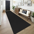 KOZYFLY Black 3x14 Runners Rugs for Hallway, Long Washable Runner Rug, Woven Non Slip Kitchen Runner, Flatweave Entryway Rug, Floor Carpet for Entry, Aisle, Hall, Black/Dark Grey