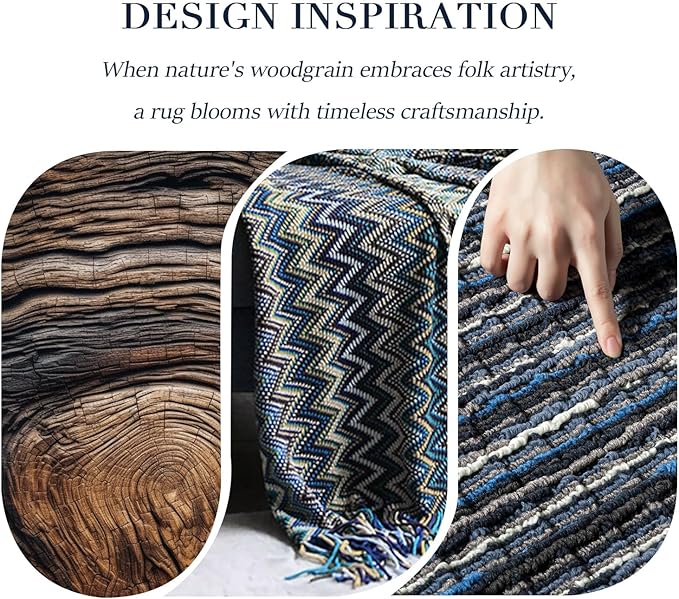 Kitchen Rugs Sets of 2-Non Slip Kitchen Mats for Floor-Thick Stain Resistant Vintage Kitchen Floor Mat Runner Carpet for Hallways Entryway Laundry Room Washable（Navy Blue 20"x47"+20"x32"）